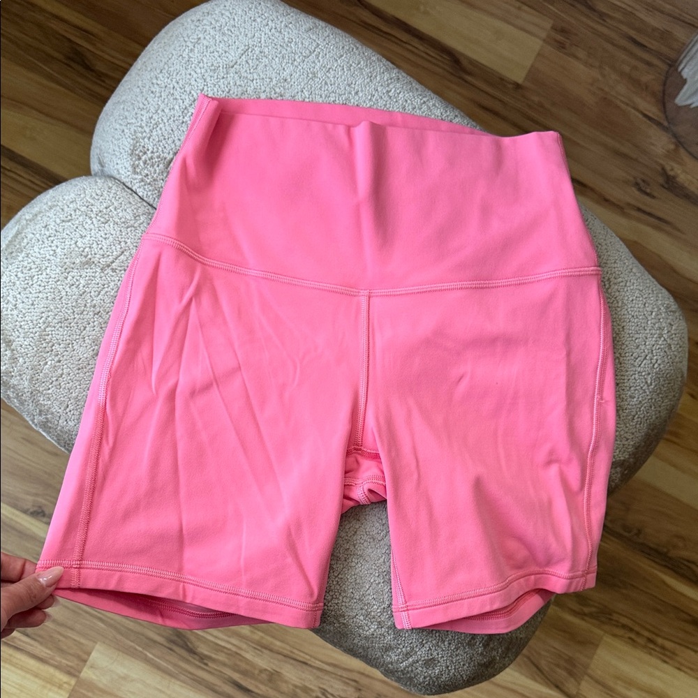 lululemon athletica Bright Pink High-Rise Bike Shorts 6 inch